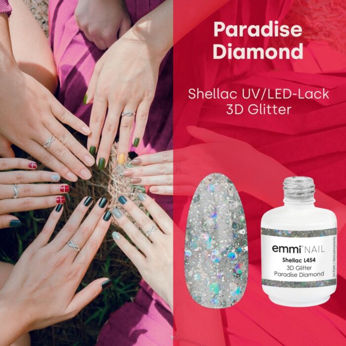 EMMI SHELLAC UV/LED PAINT 3D GLITTER PARADISE DIAMOND -L454-