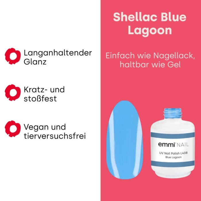 EMMI SHELLAC UV/LED PAINT BLUE LAGOON -L408-